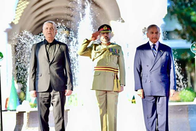 June 23, 2026, Peshawar, Peshawar, Pakistan: Iranian President Masoud Pezeshkian Reviews Honor Guard During Welcome Ceremony in Islamabad..Islamabad, Pakistan, June 23, 2026: Masoud Pezeshkian reviews an honor guard during an official welcome ceremony in Islamabad on June 23, 2026. Pezeshkian is in Pakistan to participate in ongoing diplomatic discussions and U.S.-Iran peace talks hosted by Pakistan. The visit underscores efforts to promote regional dialogue, diplomatic engagement, and international cooperation. Peshawar Pakistan - ZUMAa217 20260623_znp_a217_043 Copyright: xHussainxAlix