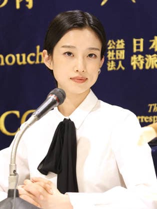 June 23, 2026, Tokyo, Japan - Japanese actress Yumi Kawai speaks at a press conference for the 2017 documentary film Monky Business: The Adventure of Curious George s Creators at the Foreign Correspondents Club of Japan in Tokyo after a preview screening on Tuesday, June 23, 2026. Japanese-born British documentary folmmaker Ema Ryan Yamazaki recreated Japanese-language version for the 85th anniversary of George s birthday and Kawai is a narrator for Japanese version. (photo by Yoshio Tsunoda AFLO)  aflo_335499030