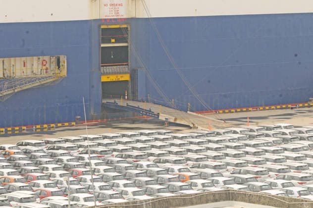 June 23, 2026, Tanjung Priok, Jakarta, Indonesia: Loading and unloading operations and inspections of new vehicles to be exported at Indonesia Kendaraan Terminal, Tanjung Priok, Jakarta, on June 23, 2026. Indonesia Kendaraan Terminal company operates a 16.9-hectare vehicle terminal with a capacity of 400,000 vehicles per year, where vehicles of various brands are prepared for shipment to countries around the world via ocean freight. Tanjung Priok Indonesia  - ZUMAr173 20260623_zip_r173_035 Copyright: xDasrilxRoszandix