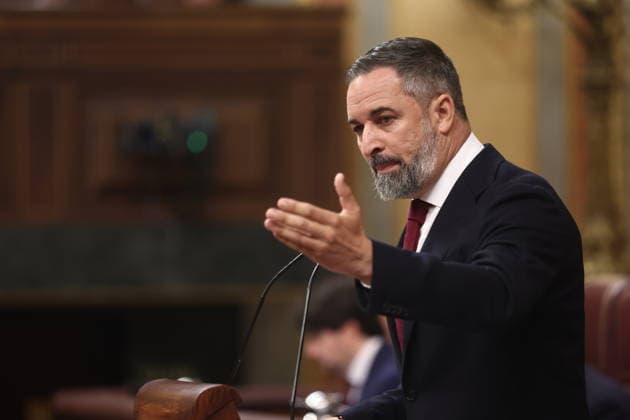 Sánchez and Feijóo Clash in Congress Amid a Full-Blown Crisis Over Corruption and Calls for Elections Vox President Santiago Abascal speaks during a plenary session in the Congress of Deputies on June 24, 2026, in Madrid, Spain. The Prime Minister appears before the Lower House to report on the political situation following developments in the investigations involving his wife, the Leire case, and former Prime Minister Zapatero, as well as the Supreme Court’s conviction of former Minister Ábalos, his advisor, Koldo, and businessman Víctor de Aldama. JUNE 24, 2026, Madrid, Spain,detected_source_language  Copyright: xEduardoxParrax 7618778