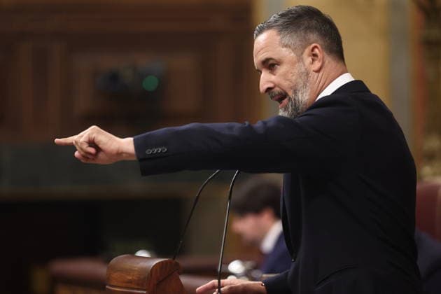Sánchez and Feijóo Clash in Congress Amid a Full-Blown Crisis Over Corruption and Calls for Elections Vox President Santiago Abascal speaks during a plenary session in the Congress of Deputies on June 24, 2026, in Madrid, Spain. The Prime Minister appears before the Lower House to report on the political situation following developments in the investigations involving his wife, the Leire case, and former Prime Minister Zapatero, as well as the Supreme Court’s conviction of former Minister Ábalos, his advisor, Koldo, and businessman Víctor de Aldama. JUNE 24, 2026, Madrid, Spain,detected_source_language  Copyright: xEduardoxParrax 7618780