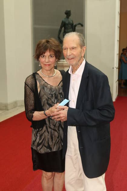 Salome Kammer und Edgar Reitz bei der 25. Verleihung des Friedenspreises des Deutschen Films Die Brücke im Cuvillies Theater. München, 23.06.2026 *** Salome Kammer and Edgar Reitz at the 25th German Film Peace Prize ceremony for Die Brücke at the Cuvillies Theater in Munich, June 23, 2026,detected_source_language Copyright: xAgenturxMatthiasxWehnertx xM.xGränzdörferx