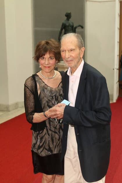 Salome Kammer und Edgar Reitz bei der 25. Verleihung des Friedenspreises des Deutschen Films Die Brücke im Cuvillies Theater. München, 23.06.2026 *** Salome Kammer and Edgar Reitz at the 25th German Film Peace Prize ceremony for Die Brücke at the Cuvillies Theater in Munich, June 23, 2026,detected_source_language Copyright: xAgenturxMatthiasxWehnertx xM.xGränzdörferx