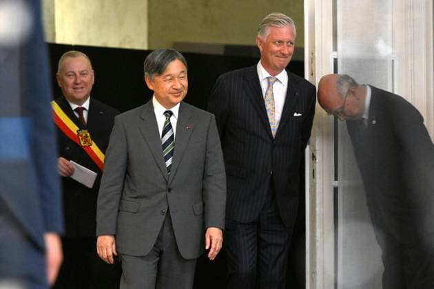 State Visit of the Emperor and the Empress of Japan to Belgium NAMUR, BELGIUM - JUNE 24 : Emperor Naruhito of Japan and King Philippe - Filip of Belgium pictured at the Castle of Namur during the state visit of the Emperor and Empress of Japan to Belgium, on June 24, 2026 in Namur, Belgium, 24 06 2026 Namur Belgium  Copyright: x Creator x