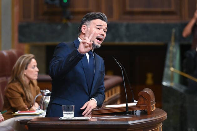 Sánchez and Feijóo Clash in Congress Amid a Full-Blown Crisis Over Corruption and Calls for Elections ERC spokesperson in Congress, Gabriel Rufián, speaks during a plenary session in the Congress of Deputies on June 24, 2026, in Madrid, Spain. The Prime Minister appears before the Lower House to report on the political situation following developments in the investigations involving his wife, the Leire case, and former Prime Minister Zapatero, as well as the Supreme Court’s conviction of former Minister Ábalos, his advisor, Koldo, and businessman Víctor de Aldama. JUNE 24, 2026, Madrid, Spain,detected_source_language  Copyright: xGustavoxValientex 7618952
