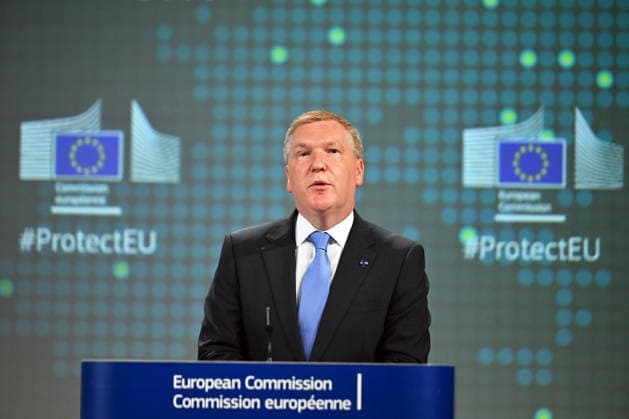 European Commission holds press conference on Law Enforcement and Criminal Justice Package BRUSSELS, BELGIUM - JUNE 24: European Commissioner for Democracy, Justice, Rule of Law and Consumer Protection Michael McGrath speaks during a press conference on the Law Enforcement and Criminal Justice Package in Brussels, Belgium, on June 24, 2026. Executive Vice-President of the European Commission Henna Virkkunen and European Commissioner for Internal Affairs and Migration Magnus Brunner also attended the press conference. Dursun Aydemir Anadolu Brussels Belgium. Editorial use only. Please get in touch for any other usage.  Copyright: x2026xAnadoluxDursunxAydemirx
