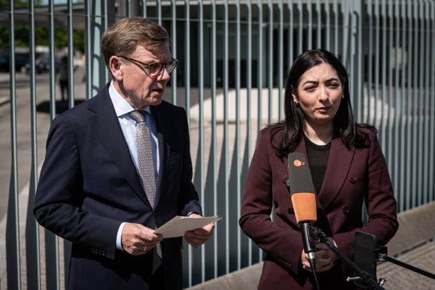 Berlin, Pressestatement von Alabali Radovan und Johann Wadephul Außenminister Johann Wadephul (CDU) und Entwicklungsministerin Alabali Radovan (SPD) geben am 24.06.2026 eine gemeinsame Pressekonferenz vor dem Bundeskanzleramt in Berlin im Anschluss an die Sitzung des Bundeskabinetts. Berlin Berlin Deutschland *** Berlin, Press Statement by Alabali Radovan and Johann Wadephul