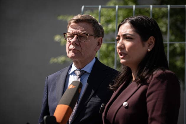 Berlin, Pressestatement von Alabali Radovan und Johann Wadephul Außenminister Johann Wadephul (CDU) und Entwicklungsministerin Alabali Radovan (SPD) geben am 24.06.2026 eine gemeinsame Pressekonferenz vor dem Bundeskanzleramt in Berlin im Anschluss an die Sitzung des Bundeskabinetts. Berlin Berlin Deutschland *** Berlin, Press Statement by Alabali Radovan and Johann Wadephul