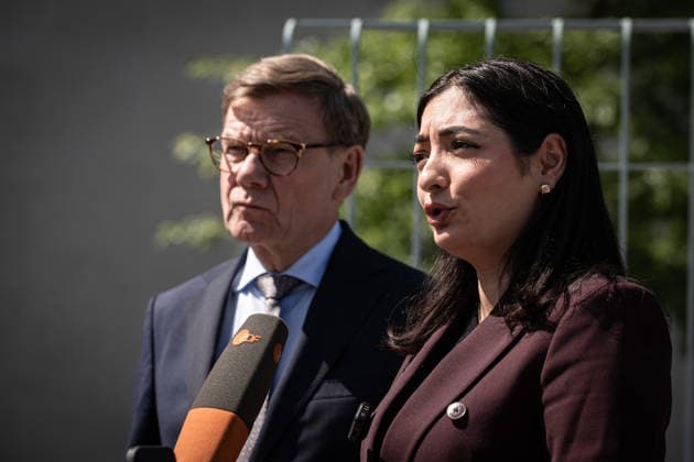 Berlin, Pressestatement von Alabali Radovan und Johann Wadephul Außenminister Johann Wadephul (CDU) und Entwicklungsministerin Alabali Radovan (SPD) geben am 24.06.2026 eine gemeinsame Pressekonferenz vor dem Bundeskanzleramt in Berlin im Anschluss an die Sitzung des Bundeskabinetts. Berlin Berlin Deutschland *** Berlin, Press Statement by Alabali Radovan and Johann Wadephul