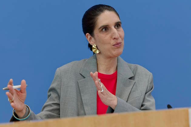 Lagebild antimuslimischer Rassismus 2026-06-24 Deutschland, Berlin SBundespressekonferenz: Vorstellung des zivilgesellschaftlichen Lagebildes antimuslimischer Rassismus und Fallzahlen 2025. Im Bild: Rima Hanano, Co-Geschäftsführerin von CLAIM. *** Report on Anti-Muslim Racism, June 24, 2026, Berlin, Germany