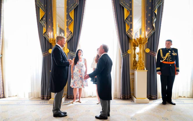 24-06-2026 Palace King Willem-Alexander during a meeting with the ambassador of the Chile, H.P. Bascunan Jimenez, at palace Noordeinde in The Hague. Â  Copyright: xPPEx