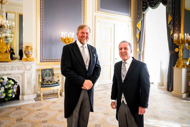 24-06-2026 Palace King Willem-Alexander during a meeting with the ambassador of the Chile, H.P. Bascunan Jimenez, at palace Noordeinde in The Hague. Â  Copyright: xPPEx