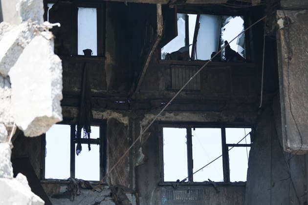 RUSSIA, GORLOVKA - JUNE 24, 2026: An apartment block destroyed in a drone attack. Dmitry Yagodkin TASS  94215165