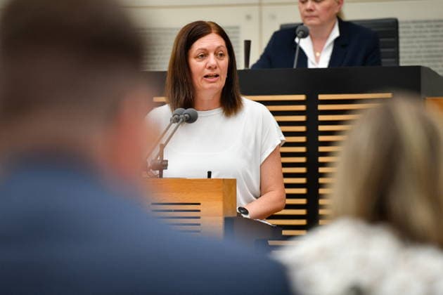 Es findet die Plenarsitzung im Saarländischen Landtag in Saarbrücken am Mittwoch (24.06.2026) statt. Im Bild: Martina Holzner, MdL (SPD). *** The plenary session of the Saarland State Parliament will take place in Saarbrücken on Wednesday, June 24, 2026. Pictured bub