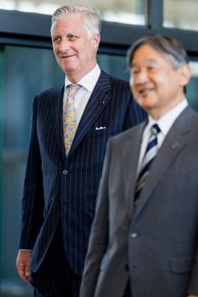 King Philippe - Filip of Belgium and Japanese Emperor Naruhito pictured during a visit to the Interuniversity microelectronics centre (IMEC), a Flemish interuniversity research institute for microelectronics and nanotechnology located in Leuven, during the official state visit of the Japanese Emperor and Empress to Belgium on Wednesday 24 June 2026. The Emperor and Empress of Japan visit Belgium from June 20-25.  JASPERxJACOBS 179132089