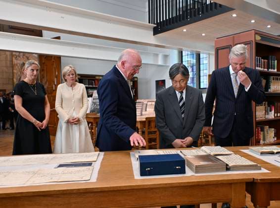 State Visit of the Emperor and the Empress of Japan to Belgium LEUVEN, BELGIUM - JUNE 24 : Emperor Naruhito of Japan and King Philippe - Filip of Belgium pictured during a visit to the East Asian Library at KU Leuven (Catholic University of Leuven) during the state visit of the Emperor and Empress of Japan to Belgium, on June 24, 2026 in Leuven, Belgium, 24 06 2026 Leuven Belgium  Copyright: xBertxVanxDenxBrouckex