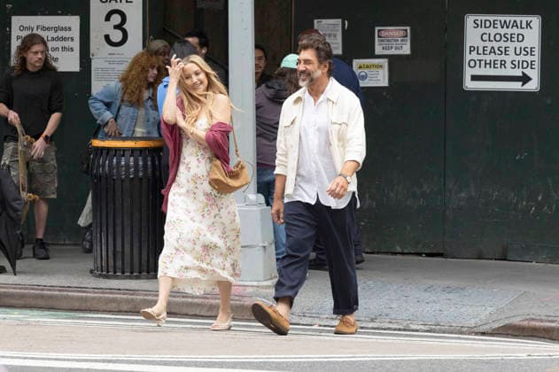 Kate Hudson und Javier Bardem bei den Dreharbeitem zum Kinofilm Hello & Paris in Downtown Manhattan. New York, 23.06.2026 *** Kate Hudson and Javier Bardem on the set of the movie *Hello Paris* in Downtown Manhattan, New York, June 23, 2026 Foto:xJ.xShorex xFuturexImagex hello_6610