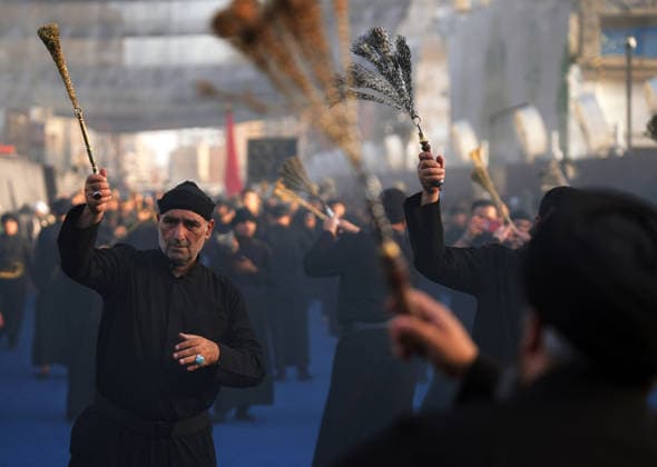 Muharram month events in Iraq KARBALA, IRAQ - JUNE 24: Shiite Muslims gather between the shrines of Imam Hussein and Abbas during a mourning ceremony held as part of Muharram commemorations, honoring Imam Hussein and his 72 companions who were martyred in Karbala, despite temperatures exceeding 48 degrees Celsius, on June 24, 2026, in Karbala, Iraq. Murtadha Al-Sudani Anadolu Karbala Iraq. Editorial use only. Please get in touch for any other usage.  Copyright: x2026xAnadoluxMurtadhaxAl-Sudanix