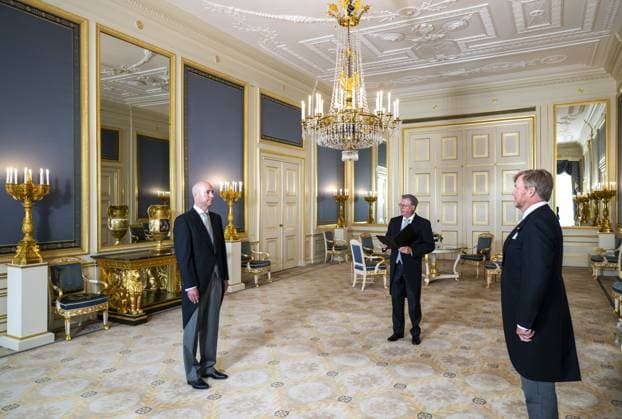 Den Haag, The Netherlands, 2026-06-24 11:44:41 THE HAGUE, 24-06-2026, Noordeinde Palace. King Willem Alexander received Mr. Alexander Bosman at Noordeinde Palace in The Hague on the occasion of his appointment as Advocate General at the Supreme Court of the Netherlands. PHOTO: NLBeeld POOL Frank van Beek Credit: NL Beeld Patrick van Emst  Copyright: xx x