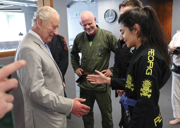 King Charles visits REORG King Charles visits REORG to hear about their work supporting military personnel, veterans and emergency service workers through Brazilian Jiu Jitsu training, in London, UK, on the 24th June 2026. Picture by Chris Jackson WPA-Pool London REORG London United Kingdom  WHA-0830