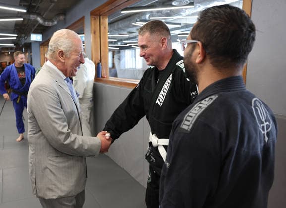 King Charles visits REORG King Charles visits REORG to hear about their work supporting military personnel, veterans and emergency service workers through Brazilian Jiu Jitsu training, in London, UK, on the 24th June 2026. Picture by Chris Jackson WPA-Pool London REORG London United Kingdom  WHA-0830