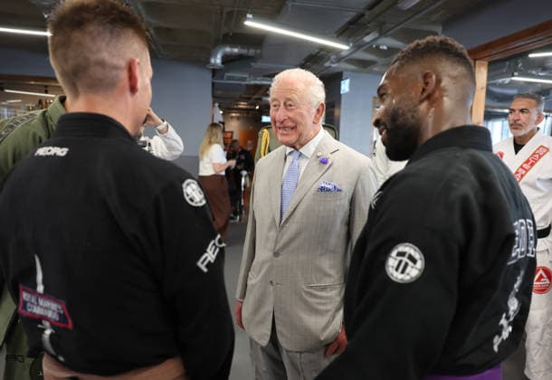 King Charles visits REORG King Charles visits REORG to hear about their work supporting military personnel, veterans and emergency service workers through Brazilian Jiu Jitsu training, in London, UK, on the 24th June 2026. Picture by Chris Jackson WPA-Pool London REORG London United Kingdom  WHA-0830