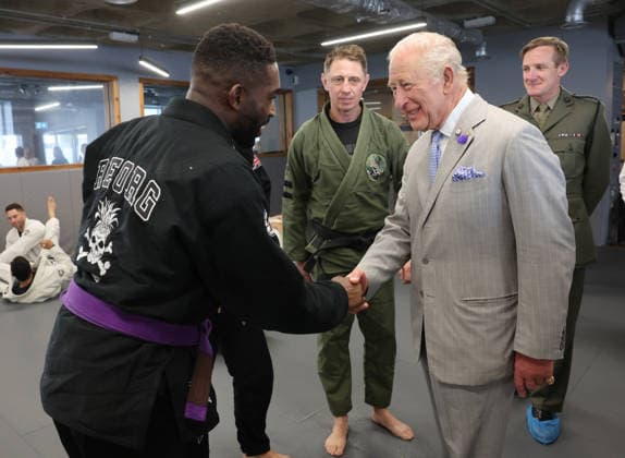 King Charles visits REORG King Charles visits REORG to hear about their work supporting military personnel, veterans and emergency service workers through Brazilian Jiu Jitsu training, in London, UK, on the 24th June 2026. Picture by Chris Jackson WPA-Pool London REORG London United Kingdom  WHA-0830