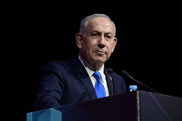 Netanyahu Addresses Annual Local Government Conference TEL AVIV, ISRAEL JUNE 24, 2026: Israeli Prime Minister Benjamin Netanyahu delivers a keynote address during the annual Local Government Conference in Tel Aviv. The event was attended by senior Israeli government ministers, local authority leaders, and public officials to discuss national and municipal issues. Tel-Aviv Israel Copyright: x xTomerxNeubergx xJNAxPressx