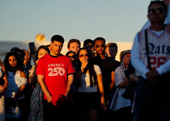 Attendees wear America 250 branded cloths before President Donald Trump speaks at a rally to kick off the 16-day Great American State Fair as part of Washington, D.C. s celebration of the nation s 250th birthday on the National Mall on Wednesday, June 24, 2026. The rally will include military flyovers, musical performances from Lee Greenwood and Christopher Macchio, and the U.S. Army Band, the U.S. Marine Band and Armed Forces choirs.  WAP20260624363 BONNIExCASH