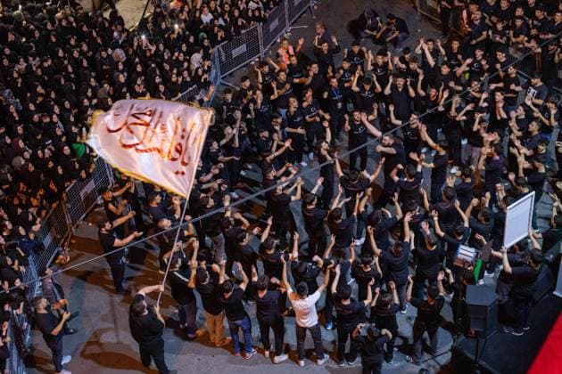 June 24, 2026: Istanbul, Turkey, June 24, 2026: Shia Muslims gathered for Tasua night commemorations, observed on the ninth day of Muharram, in Istanbul s Halkali district. Mourning rituals, prayers and religious ceremonies were held in remembrance of Imam Hussein, the grandson of the Prophet Muhammad, and his companions who were killed in the Battle of Karbala in 680 AD. Tasua is observed on the eve of Ashura, one of the most significant religious occasions for Shia Muslims. - ZUMAi72_ 20260624_znp_i72_005 Copyright: xTolgaxIldunx