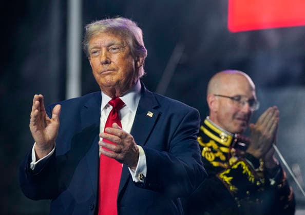 President Donald Trump speaks at a rally to kick off the 16-day Great American State Fair as part of Washington, D.C. s celebration of the nation s 250th birthday on the National Mall on Wednesday, June 24, 2026. The rally will include military flyovers, musical performances from Lee Greenwood and Christopher Macchio, and the U.S. Army Band, the U.S. Marine Band and Armed Forces choirs.  WAP202606244005 BONNIExCASH