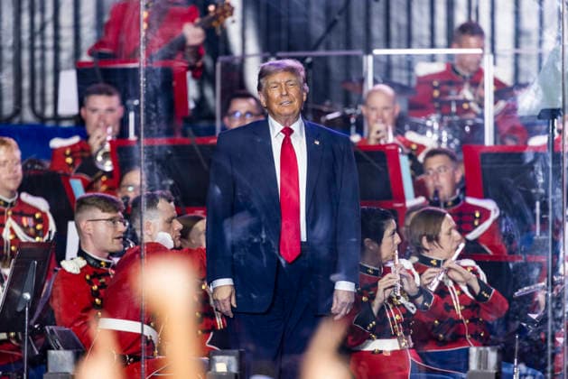 US President Donald Trump speaks at the opening concert of the Freedom 250 Great American State Fair on the National Mall in Washington, DC, on Wednesday, June 24, 2026. Numerous performers dropped out of the embattled event, citing its association with the Trump administration. In response, Trump announced he would appear in lieu of the musicians for what he called a rally to end all rallies.  WAX20260620205 JIMxLOxSCALZO