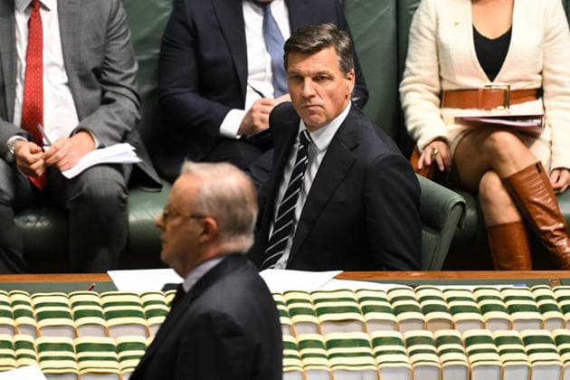 QUESTION TIME, Australian Opposition leader Angus Taylor reacts as he listens to Australian Prime Minister Anthony Albanese during Question Time in the House of Representatives at Parliament House in Canberra, Thursday, June 25, 2026. ( NO ARCHIVING CANBERRA AUSTRALIAN CAPITAL TERRITORY AUSTRALIA  Copyright: xLUKASxCOCHx 20260625171933880244
