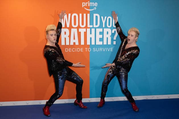 Jedward attends Prime Video™s Would You Rather: Decide to Survive London Screening, at the Regent Street Cinema in London, England. UK. Wednesday 24th June 2026. Copyright: xJamesxWarrenx ae7qz619