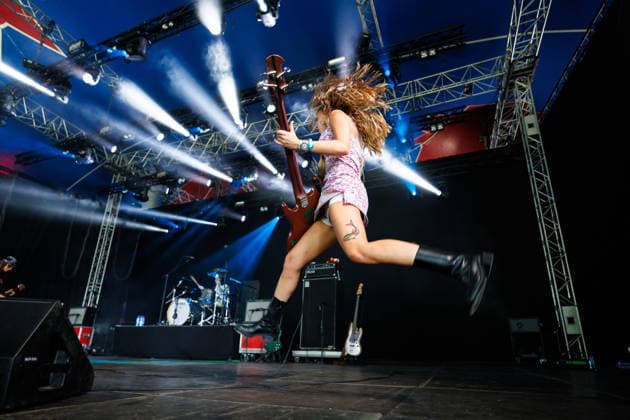 Die Spitz live at Tons of Rock 2026 Oslo, Norway. 24th, June 2026. The American rock metal band Die Spitz performs a live concert during the Norwegian music festival Tons of Rock 2026 in Oslo. Here bass player Kate Halter is seen live on stage. Norway, Oslo  Copyright: xGonzalesxPhoto KetilxMartinsenx