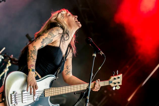 Faetooth live at Copenhell 2026 Copenhagen, Denmark. 24th, June 2026. The American doom trio Faetooth performs a live concert during the Danish heavy metal festival Copenhell 2026 in Copenhagen. Here bass player Jenna Garcia is seen live on stage. Denmark, Copenhagen  Copyright: xGonzalesxPhoto MathiasxBakxLarsenx