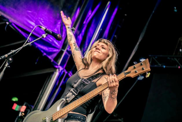Faetooth live at Copenhell 2026 Copenhagen, Denmark. 24th, June 2026. The American doom trio Faetooth performs a live concert during the Danish heavy metal festival Copenhell 2026 in Copenhagen. Here bass player Jenna Garcia is seen live on stage. Denmark, Copenhagen  Copyright: xGonzalesxPhoto MathiasxBakxLarsenx