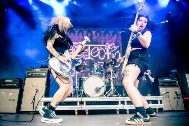 Faetooth live at Copenhell 2026 Copenhagen, Denmark. 24th, June 2026. The American doom trio Faetooth performs a live concert during the Danish heavy metal festival Copenhell 2026 in Copenhagen. Here vocalist and guitarist Ari May (R) is seen live on stage with bass player Jenna Garcia (L). Denmark, Copenhagen  Copyright: xGonzalesxPhoto MathiasxBakxLarsenx