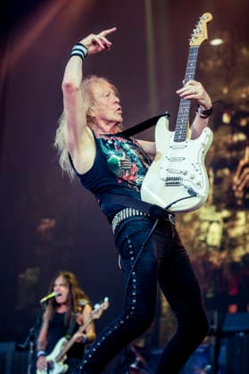 Iron Maiden live at Copenhell 2026 Copenhagen, Denmark. 24th, June 2026. The English heavy metal band Iron Maiden performs a live concert during the Danish heavy metal festival Copenhell 2026 in Copenhagen. Here guitarist Janick Gers is seen live on stage. Denmark, Copenhagen  Copyright: xGonzalesxPhoto MathiasxBakxLarsenx