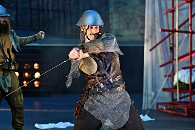 Bad Hersfelder Festspiele - Parzival . Schauspieler Enrico Riethmüller während der Fotoprobe zur Inszenierung Parzival im Rahmen der Bad Hersfelder Festspiele am 24.06.2026 in der Stiftsruine Bad Hersfeld. 20260624MWI129807 *** Bad Hersfeld Festival: Parzival Actor Enrico Riethmüller during the photo shoot for the production of Parzival as part of the Bad Hersfeld Festival on June 24, 2026, at the Stiftsruine in Bad Hersfeld 20260624MWI129807