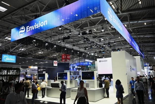 Die Intersolar Europe findet bis Donnerstag, den 25. Juni 2026 auf der Messe München statt. Sie ist die weltweit führende Fachmesse für die Solarwirtschaft und der grösste Teil von The smarter E Europe, Europas grösster Messeallianz für die Energiewirtschaft. Foto: Messestand Envision. Envision bietet integrierte Energiesysteme für den europäischen Markt *** Intersolar Europe will take place at the Munich Trade Fair Center through Thursday, June 25, 2026. It is the world’s leading trade fair for the solar industry and the largest component of The smarter E Europe, Europe’s largest trade show alliance for the energy industry. Photo: Envision booth. Envision offers integrated energy systems for the European market.