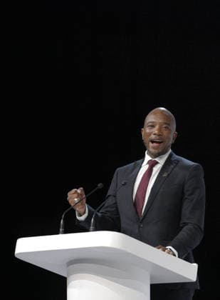 Mmusi Maimane speaks at the Alliance for Responsible Citizenship Conference 2026. Image Licensed to Parsons Media. 25 06 2026. London, United Kingdom. The Alliance for Responsible Citizenship Conference 2026.  Copyright: xAndrewxParsonsx xParsonsxMediax PAR-9218-0008