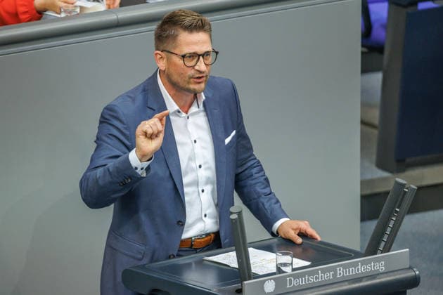 Bundestag RenÃ Springer (AfD) im Deutschen Bundestag am 25.06.26 in Berlin. Berlin Berlin Deutschland Bundestag *** Bundestag Renà Springer AfD in the German Bundestag on June 25, 2026, in Berlin, Berlin, Berlin, Germany, Bundestag