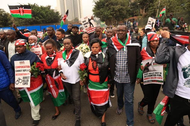 Demonstrators mark second anniversary of deadly Gen Z protests in Kenya NAIROBI, KENYA - JUNE 25: Demonstrators gather near Kenya s Parliament building during a protest marking the second anniversary of the deadly anti-finance bill demonstrations in Nairobi, Kenya, on June 25, 2026. Families of victims, activists and citizens commemorated those killed during the 2024 protests, which were led largely by Generation Z against a controversial finance bill, while demanding accountability and justice despite heavy police presence and security barricades. Lucas Mukasa Anadolu Nairobi Kenya. Editorial use only. Please get in touch for any other usage.  Copyright: x2026xAnadoluxLucasxMukasax