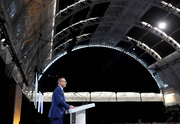 Tony Abbott speaks at the Alliance for Responsible Citizenship Conference 2026. Image Licensed to Parsons Media. 25 06 2026. London, United Kingdom. The Alliance for Responsible Citizenship Conference 2026.  Copyright: xAndrewxParsonsx xParsonsxMediax PAR-9218-0042