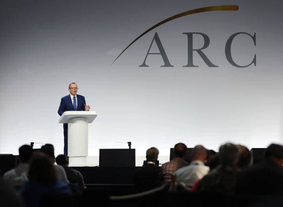 Tony Abbott speaks at the Alliance for Responsible Citizenship Conference 2026. Image Licensed to Parsons Media. 25 06 2026. London, United Kingdom. The Alliance for Responsible Citizenship Conference 2026.  Copyright: xAndrewxParsonsx xParsonsxMediax PAR-9218-0043