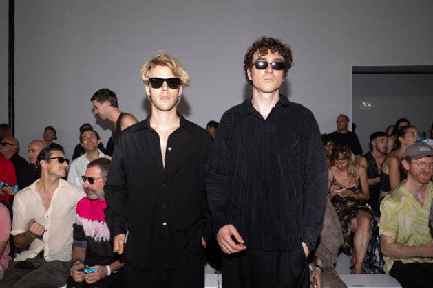PFW - Issey Miyake - Front Row DJs Dorian Lauduique aka Dorian Lux and Cesar Laurent de Rummel aka Cesar de Rummel (Ofenbach) attend the Issey Miyake Menswear Spring Summer 2027 show as part of Paris Fashion Week on June 25, 2026 in Paris, France. Photo by Alexis Jumeau ABACAPRESS.COM Paris France  Copyright: xJumeauxAlexis ABACAx