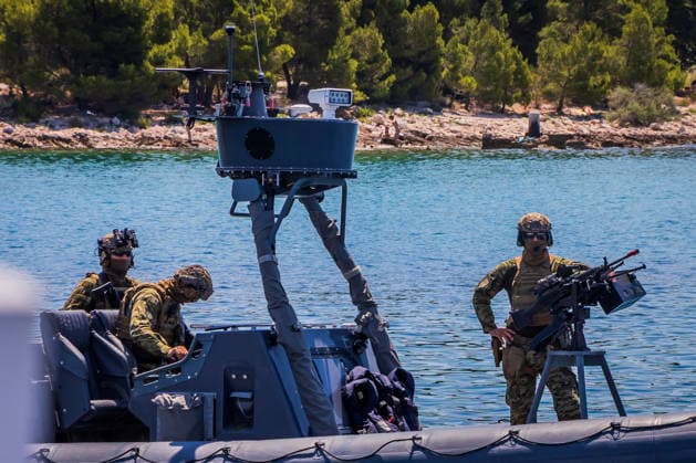 Combat Power 26 - Croatia Military Exercise Croatian Armed Forces personnel take part in the naval segment of the Combat Power 26 international joint military exercise at the Zirje naval training area near Primosten on June 25, 2026 in Croatia. The exercise features vessels of the Croatian Navy, Rafale multirole fighter aircraft of the Croatian Air Force, air defence systems, artillery units, and special forces demonstrating the Croatian Armed Forces capabilities for maritime combat operations.  ZvonimirxBarisin PIXSELL