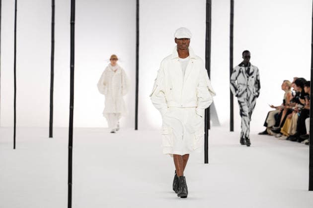 PFW - Issey Miyake - Runway A model presents a creation by IM Issey Miyake Men Miyake Design Studio team as part of their Menswear Spring-Summer 2027 collection show for fashion house Issey Miyake during Men s Fashion Week in Paris, France, June 25, 2026. Photo by Alexis Jumeau ABACAPRESS.COM Paris France  Copyright: xJumeauxAlexis ABACAx