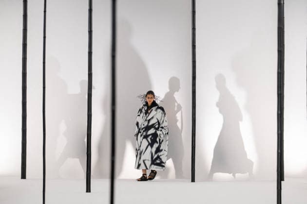 PFW - Issey Miyake - Runway A model presents a creation by IM Issey Miyake Men Miyake Design Studio team as part of their Menswear Spring-Summer 2027 collection show for fashion house Issey Miyake during Men s Fashion Week in Paris, France, June 25, 2026. Photo by Alexis Jumeau ABACAPRESS.COM Paris France  Copyright: xJumeauxAlexis ABACAx